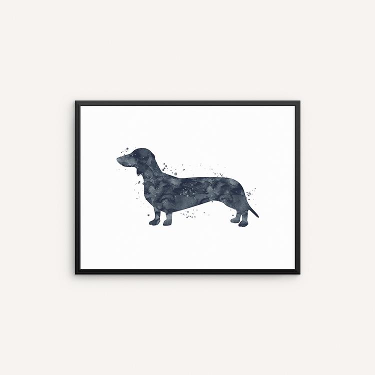 750x750 Dachshund Watercolor Art Print, Wiener Dog Watercolor Wall Art - Dachshund Watercolor