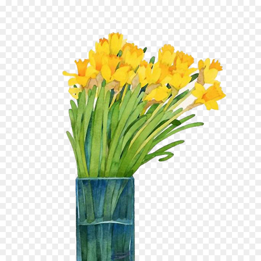 900x900 Narcissus Watercolor Painting Daffodil - Daffodil Watercolor