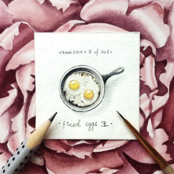 600x600 Miniature Watercolor Social Accounts Daily Illustrations - Daily Watercolor