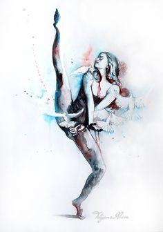 236x336 Original Watercolor Painting - Dancer Watercolor