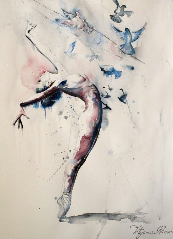550x761 Watercolour Ballet Dancer Art - Dancer Watercolor