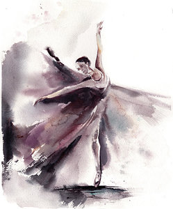 Dancer Watercolor at PaintingValley.com | Explore collection of Dancer ...