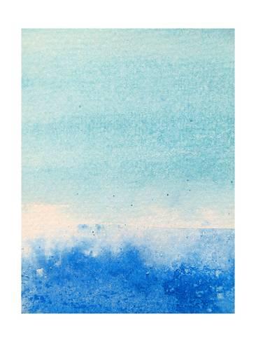 366x488 Light And Dark Blue Watercolor Background 2 Prints By Kathie - Dark Blue Watercolor