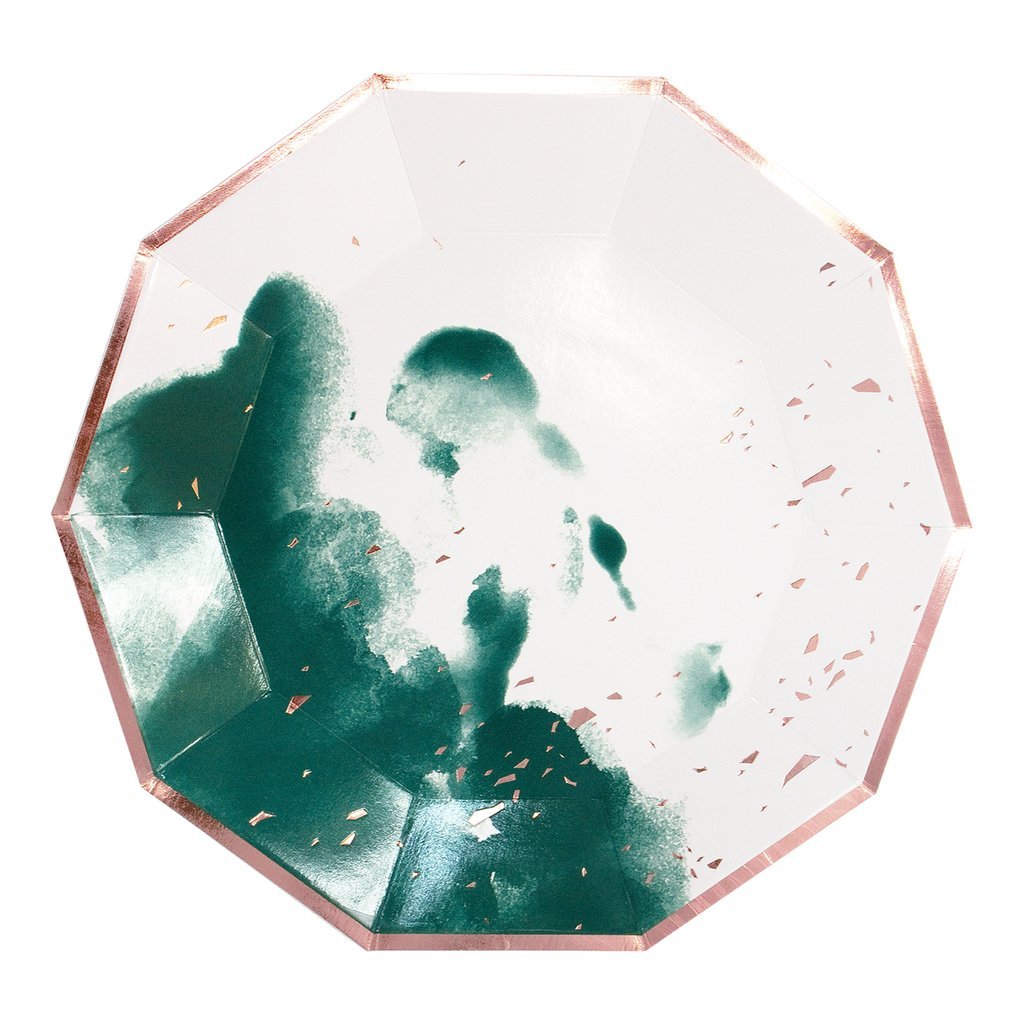 1024x1024 Dark Green Watercolor Large Paper Plates Gather - Dark Green Watercolor