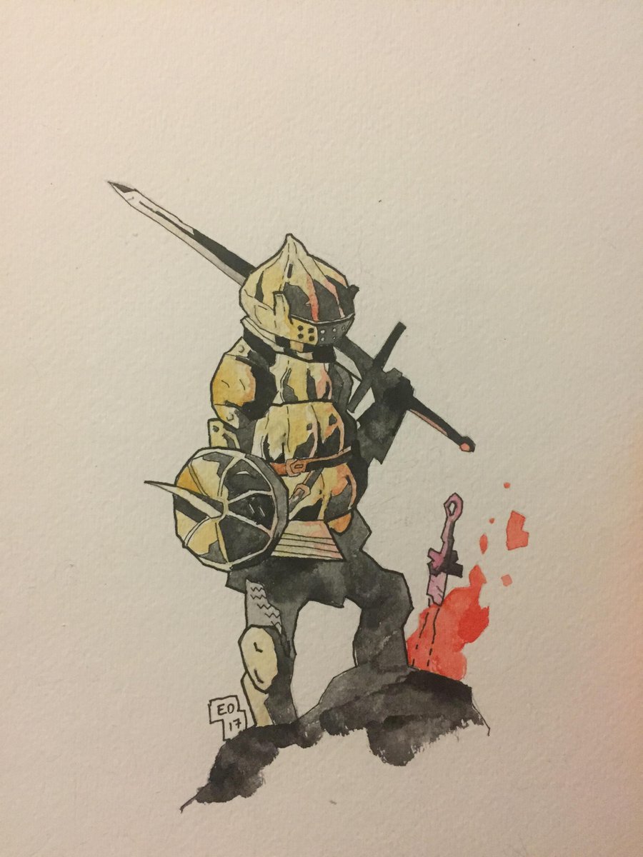 900x1200 Dark Souls On Twitter This Watercolor Painting By Edavid21 Is - Dark Souls Watercolor