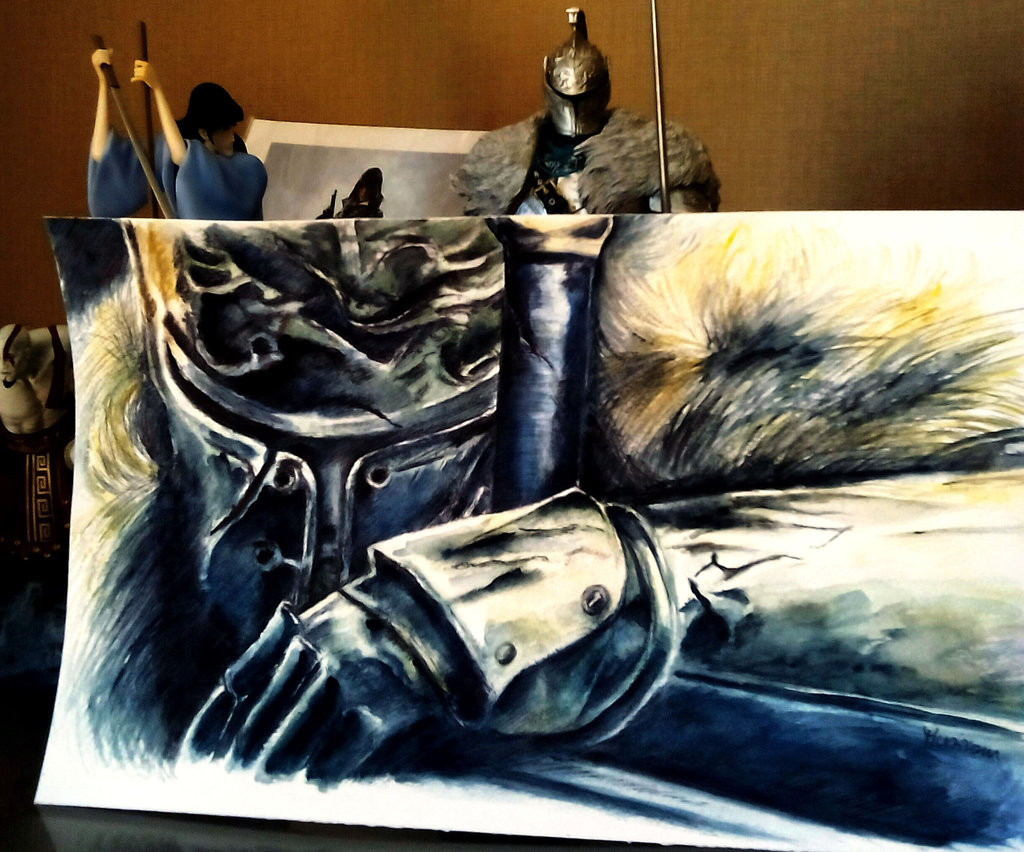 1024x852 The Knight Of Dark Souls 2 - Dark Souls Watercolor