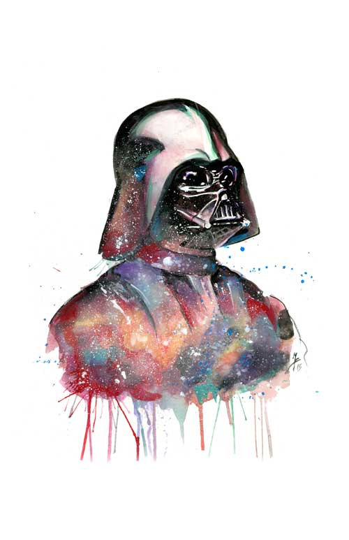 500x773 Darth Vader Watercolor Print Art Watercolor Print - Darth Vader Watercolor