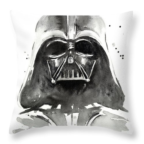 500x500 Darth Vader Watercolor Throw Pillow For Sale By Olga Shvartsur - Darth Vader Watercolor