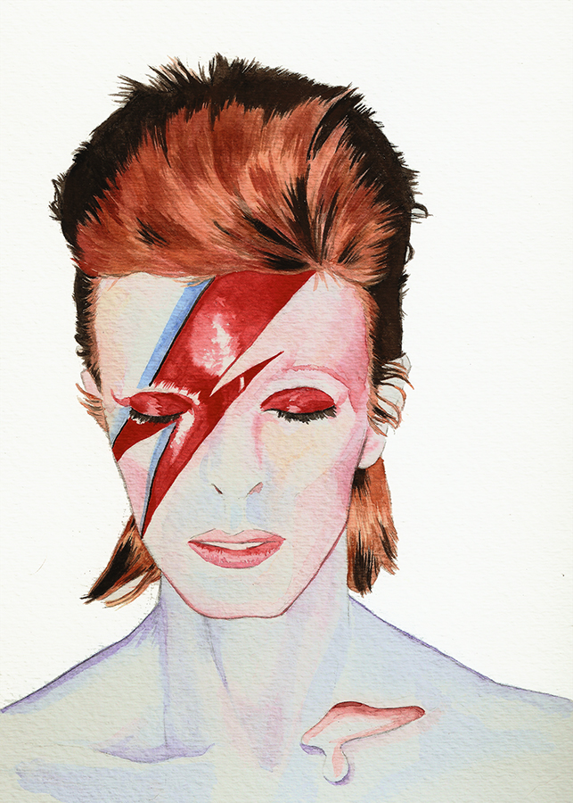 643x900 David Bowie Watercolor On Behance - David Bowie Watercolor