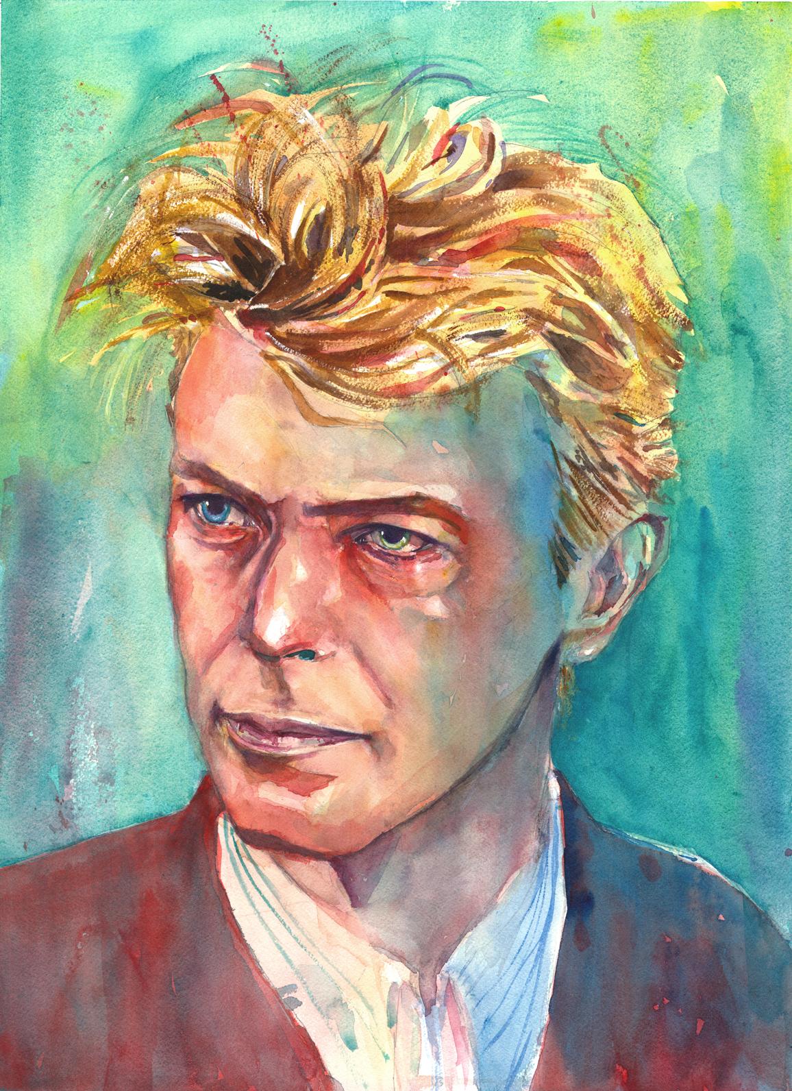 1156x1592 David Bowie, Watercolor On Paper, 18 X 24 Art - David Bowie Watercolor
