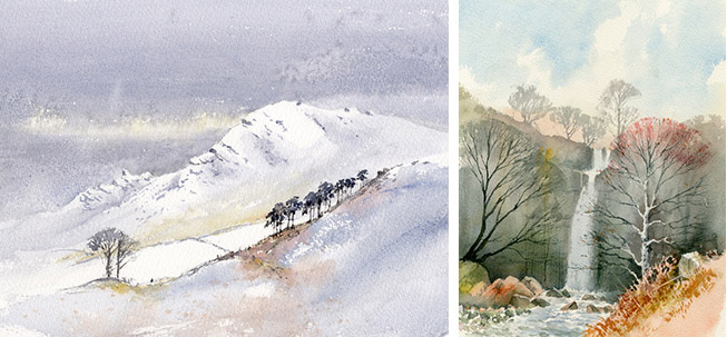 653x303 Winter Landscapes In Watercolour - David Watercolor