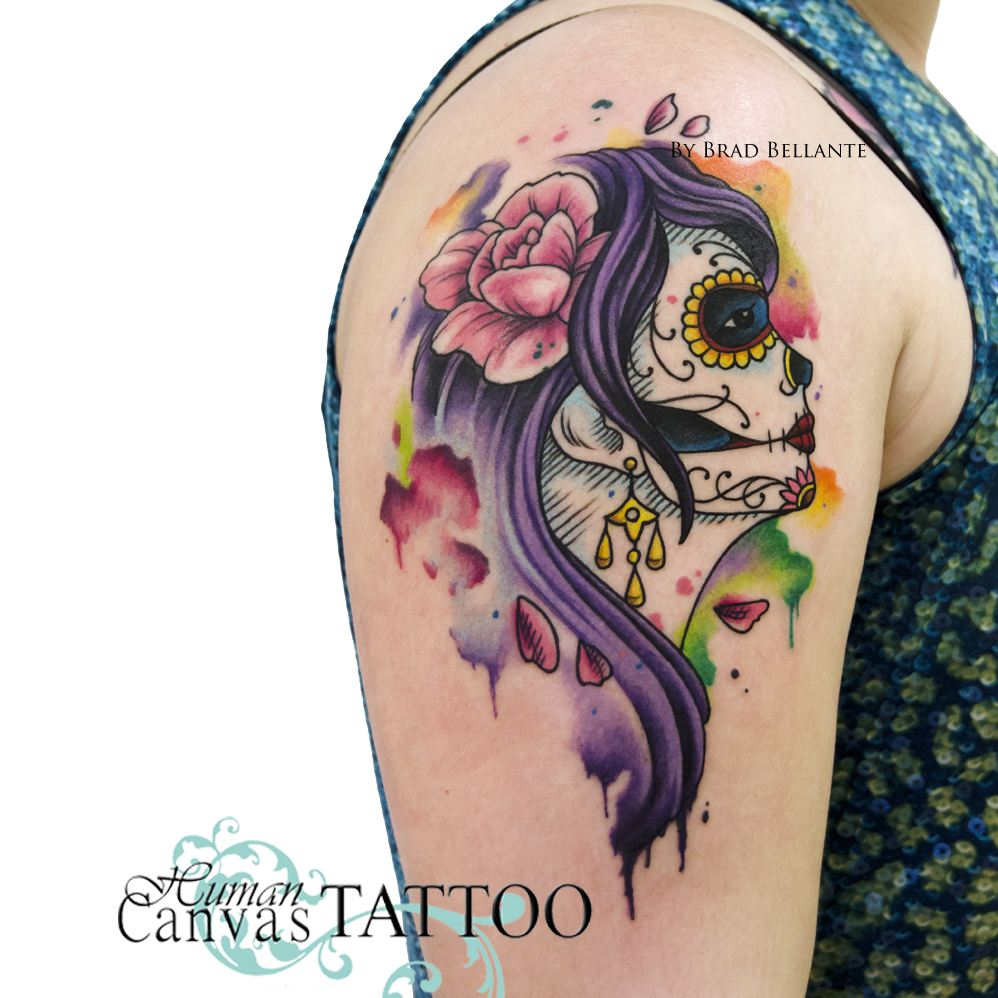 998x998 Day Of The Dead Watercolor Tattoo - Day Of The Dead Watercolor