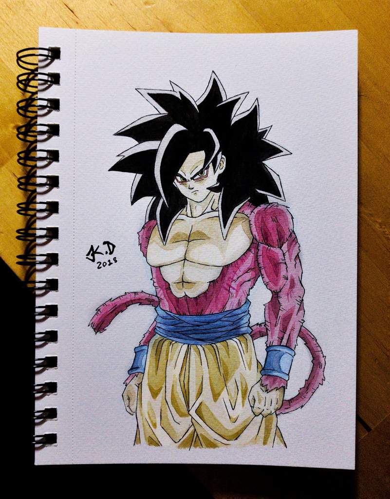 801x1024 Ssj4 Goku Watercolor Drawing I Made Yesterday. Anime Amino - Dbz Watercolor