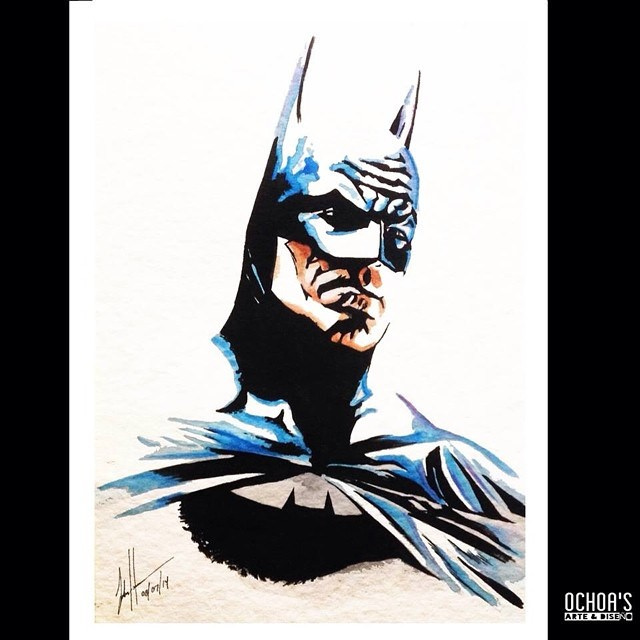640x640 New Batman Portrait On Watercolor Paper And Watercolors - Dc Comics Watercolor
