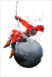 203x300 Art Print Deadpool Poster Illustration Wall Art Watercolor Ryan - Deadpool Watercolor