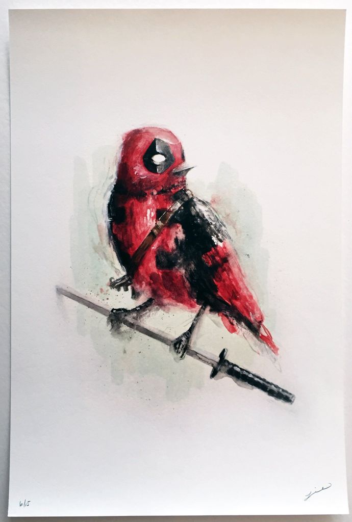 690x1024 Lie Deadpool Limited Edition Print By Vertical Gallery - Deadpool Watercolor