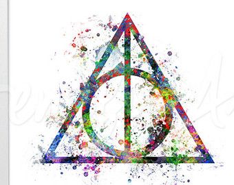 340x270 Harry Potter And The Deathly Hallows Watercolor By Genefyart - Deathly Hallows Watercolor
