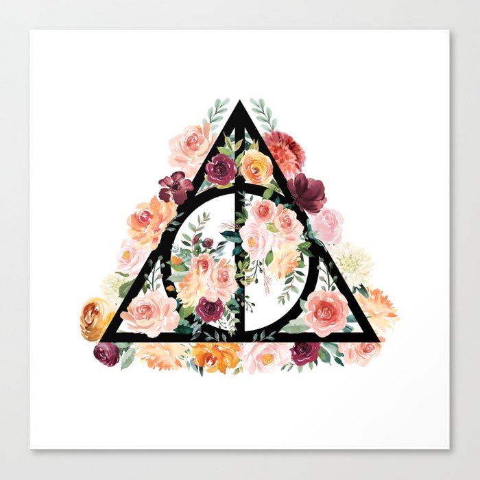 700x700 Watercolor Deathly Hallows Canvas Print By Memilykathryn Society6 - Deathly Hallows Watercolor