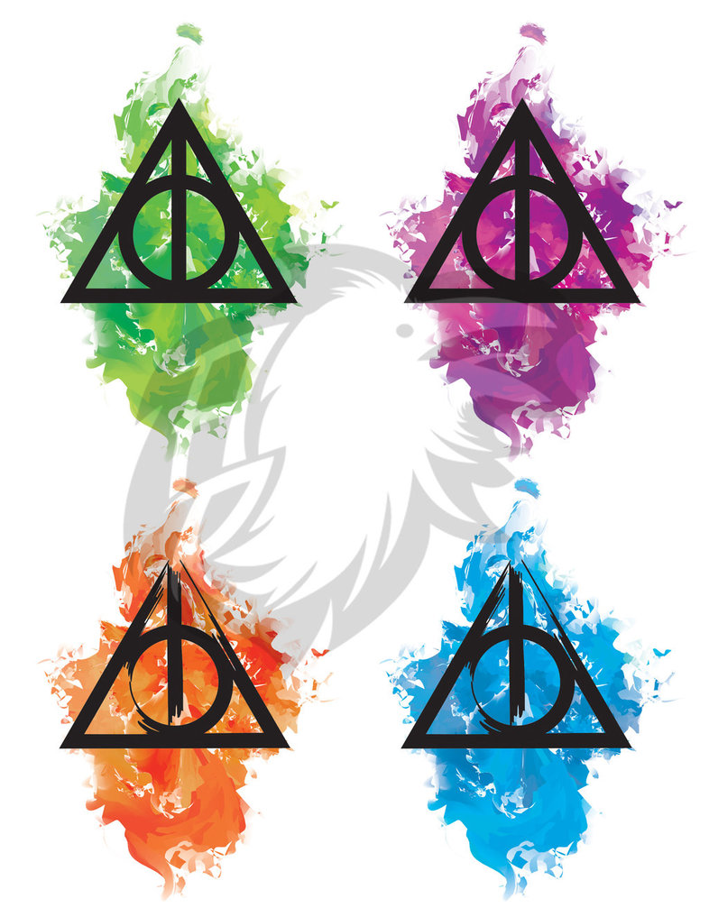 786x1017 Deathly Hallows Watercolor Tattoos By Albinoraven666fanart On - Deathly Hallows Watercolor