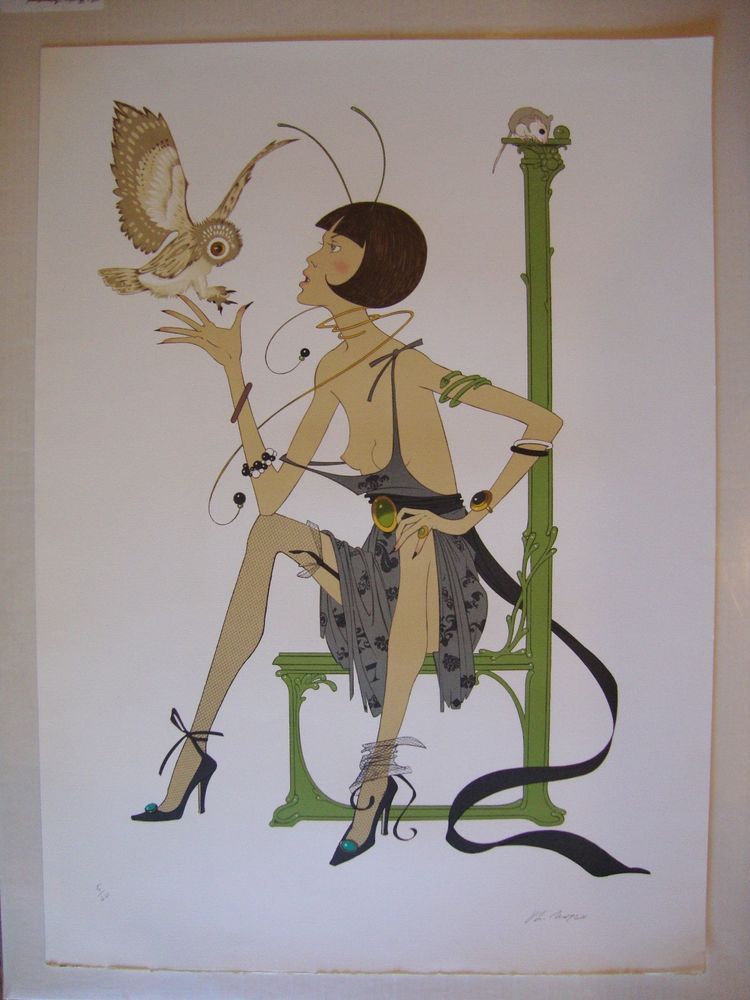 750x1000 Philippe Noyer Le Hibou Serigraph On Deckle Edge Watercolor - Deckle Edge Watercolor Paper