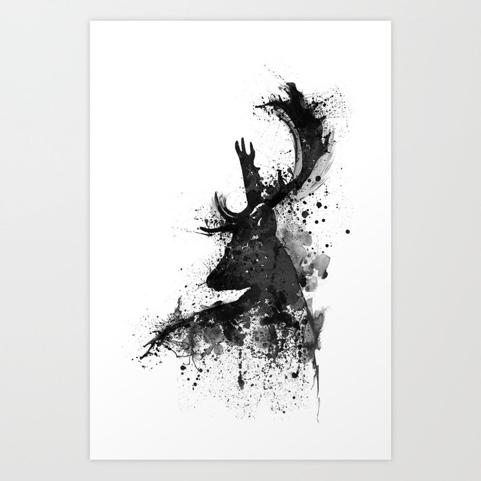 700x700 Deer Head Watercolor Silhouette - Deer Head Watercolor
