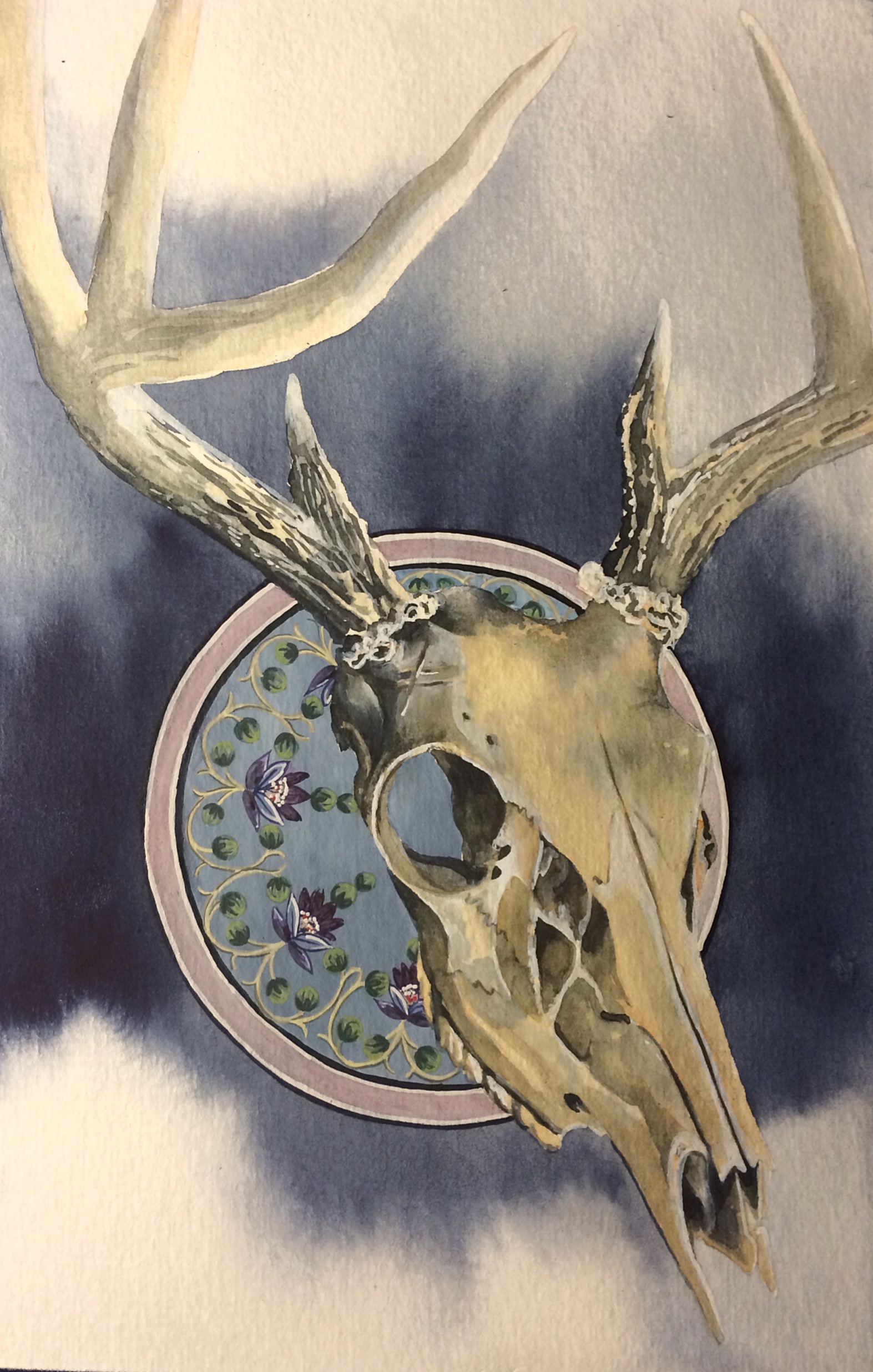 1573x2472 Painting A Deer Skull With Watercolor Amp Daniel Smith Paint Porn - Deer Skull Watercolor