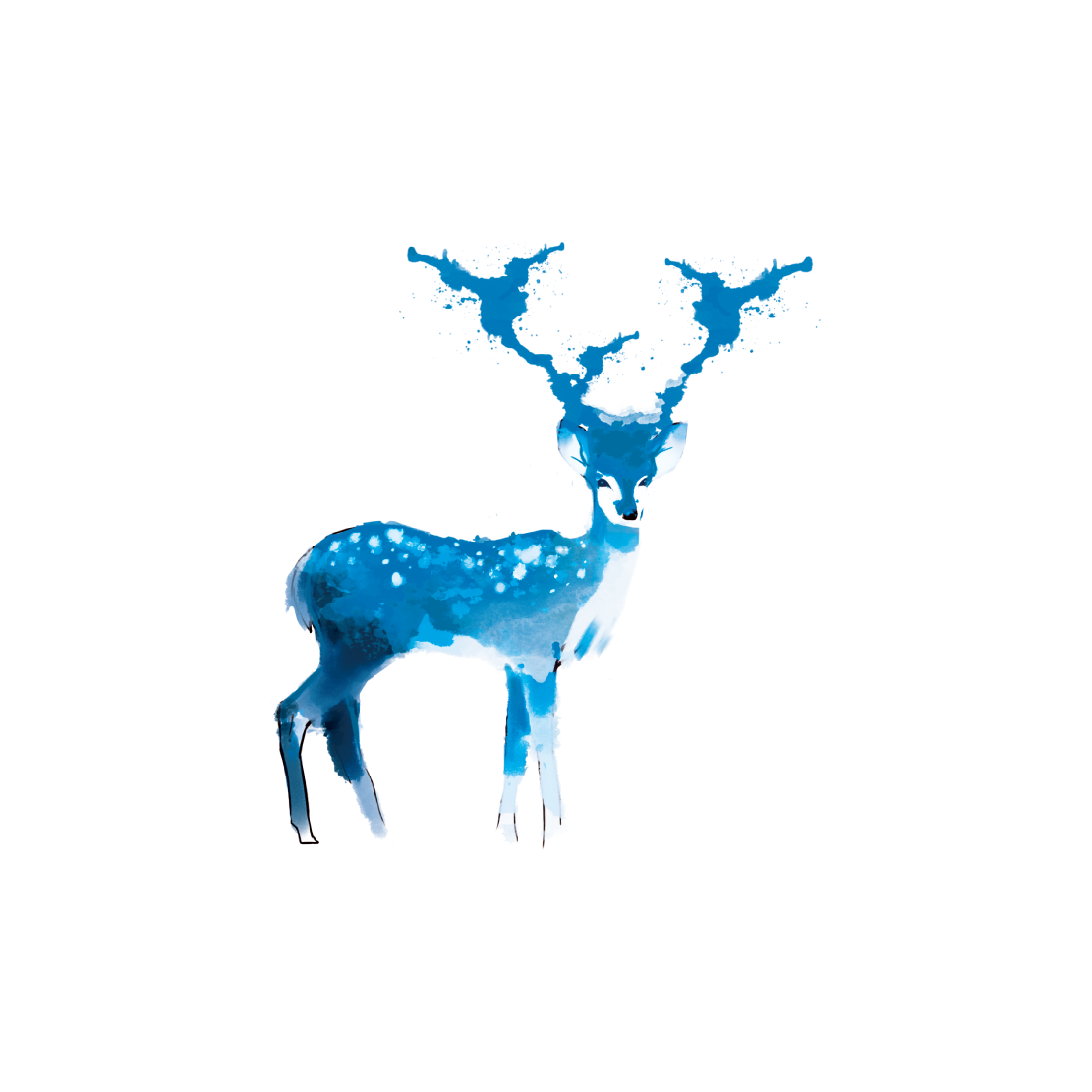 1111x1111 Watercolor Deer - Deer Watercolor