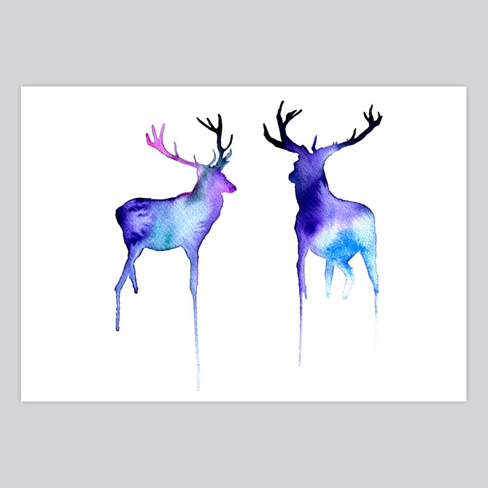 700x700 Watercolor Painting Deer - Deer Watercolor