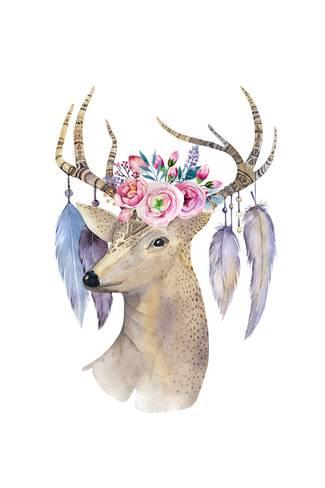 325x488 Boho Deer - Deer Watercolor