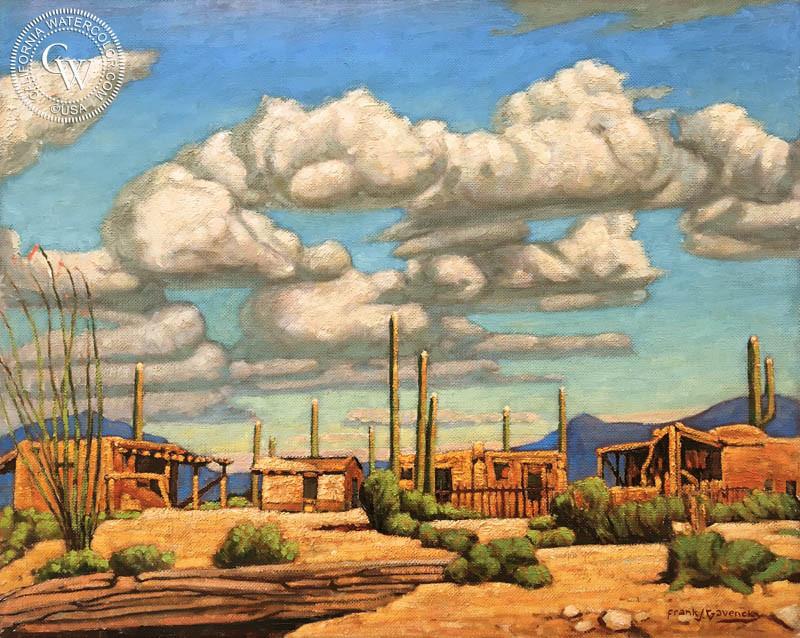 800x638 Desert Village, Santa Fe, Original Oil Painting By Frank J - Desert Watercolor