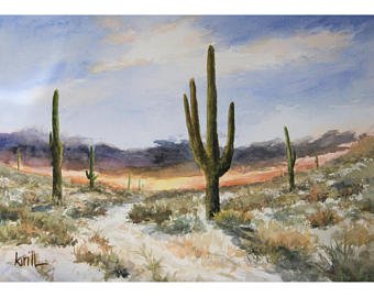340x270 Desert Watercolor Etsy - Desert Watercolor