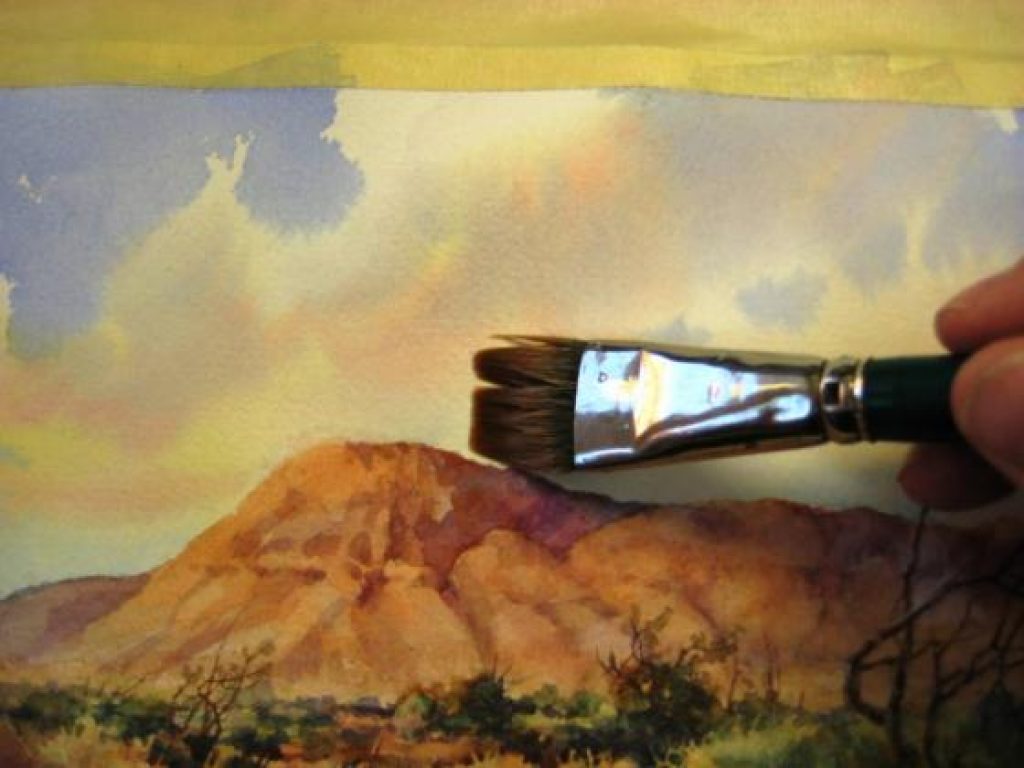 1024x768 How To Paint Desert Sky In Watercolor Roland Lee - Desert Watercolor