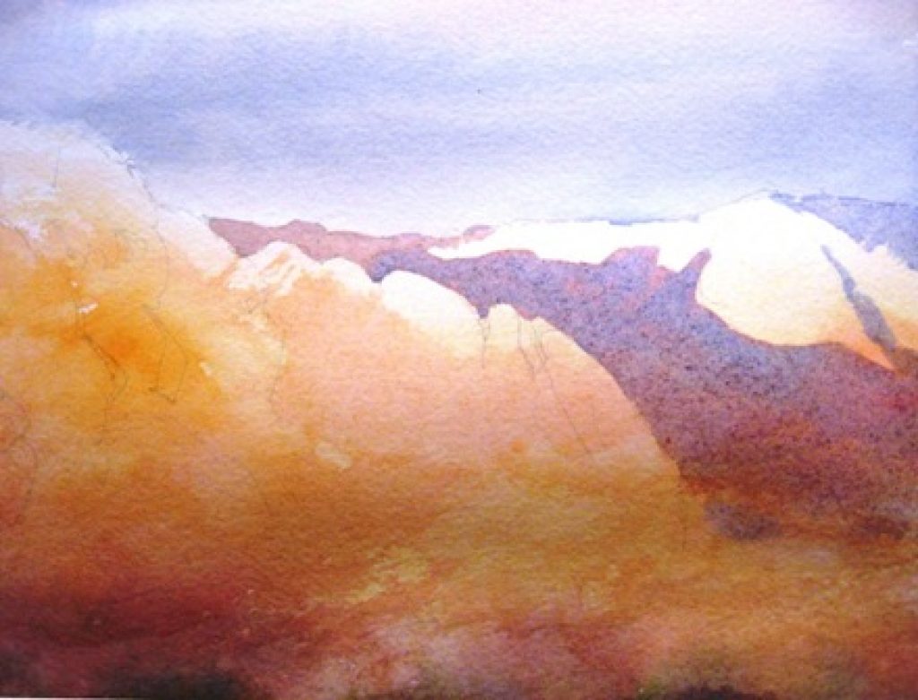 1024x781 How To Paint A Southwest Desert Scene Roland Lee - Desert Watercolor