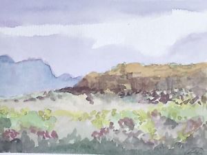 300x225 Original Watercolor Painting Desert Nevada Signed Landscape - Desert Watercolor