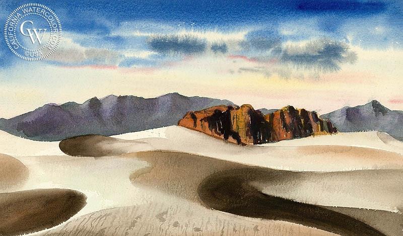 800x469 Desert Landscape, C. 1938, Art By Jake Lee California Watercolor - Desert Watercolor