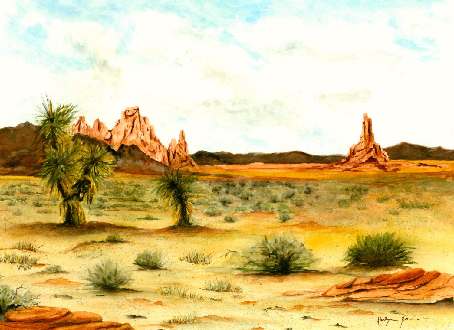 Desert Watercolor Paintings at PaintingValley.com | Explore collection ...