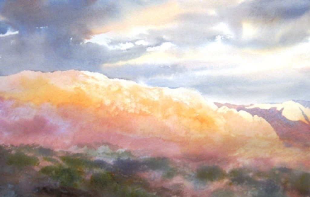 1024x651 How To Paint A Southwest Desert Scene Roland Lee - Desert Watercolor Paintings