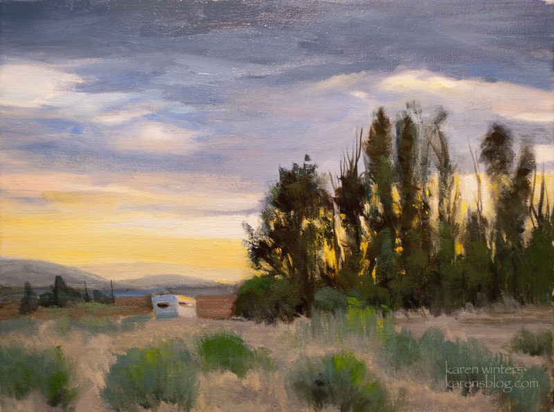 800x595 Mojave Desert Sunset Oil Painting - Desert Watercolor Paintings
