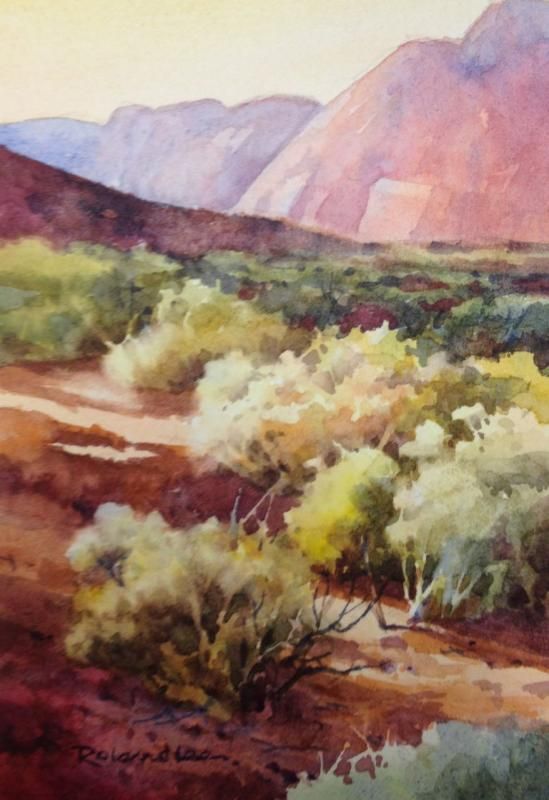 549x800 Roland Lee Watercolor Utah Desert Watercolor Utah - Desert Watercolor Paintings