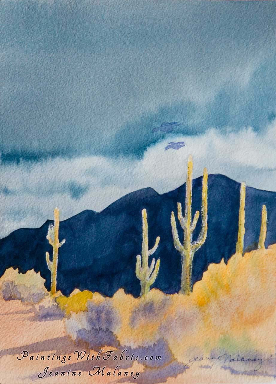 922x1280 Desert Aglow Watercolor Painting - Desert Watercolor Paintings