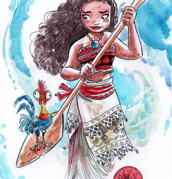 576x600 Moana Watercolor Art Coloring Page - Deviantart Watercolor