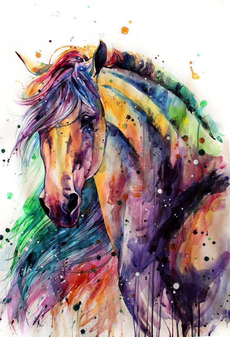 739x1082 Pin By E Kay On Art Rainbows, And Horse - Deviantart Watercolor