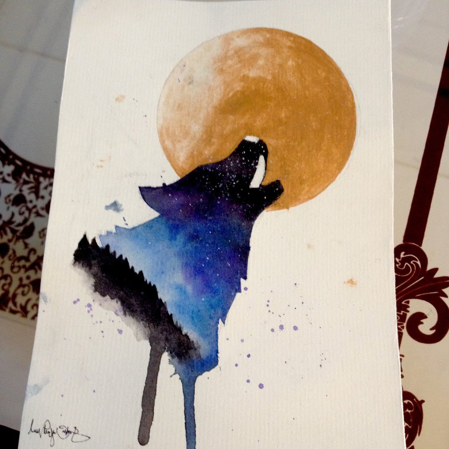 894x894 Watercolor Wolf Painting Howling Wolf [Watercolor Painting - Deviantart Watercolor