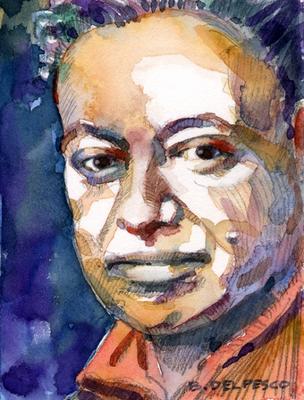 304x400 Mini Portrait Diego Rivera - Diego Rivera Watercolor