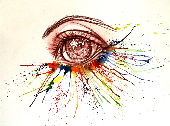 592x440 Digital Watercolor Drawing Of Eyes 2 Digitalart.io - Digital Watercolor