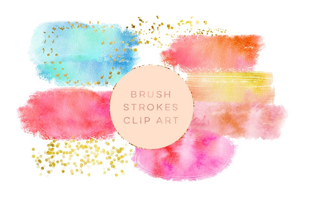 1000x666 Watercolor Glitter Brushes Stroke, Watercolor Paint Splotch - Digital Watercolor