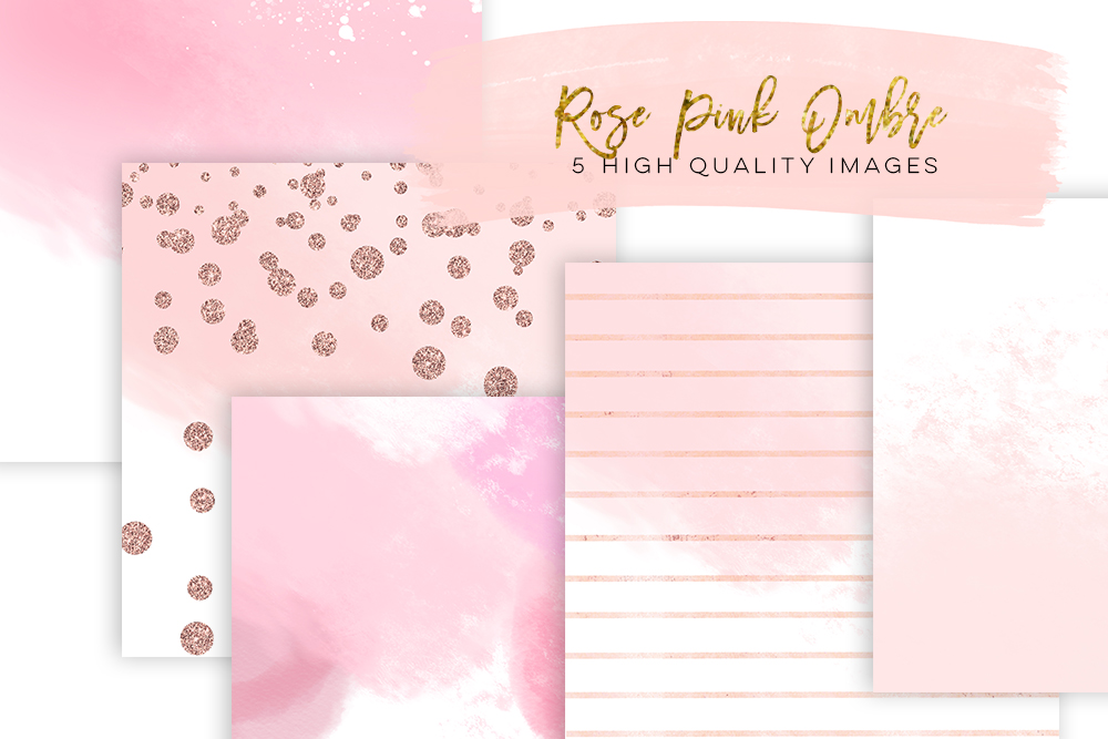 1000x667 Rose Gold Paper Watercolor Digital Paper, Rose Gold Scrapbook - Digital Watercolor