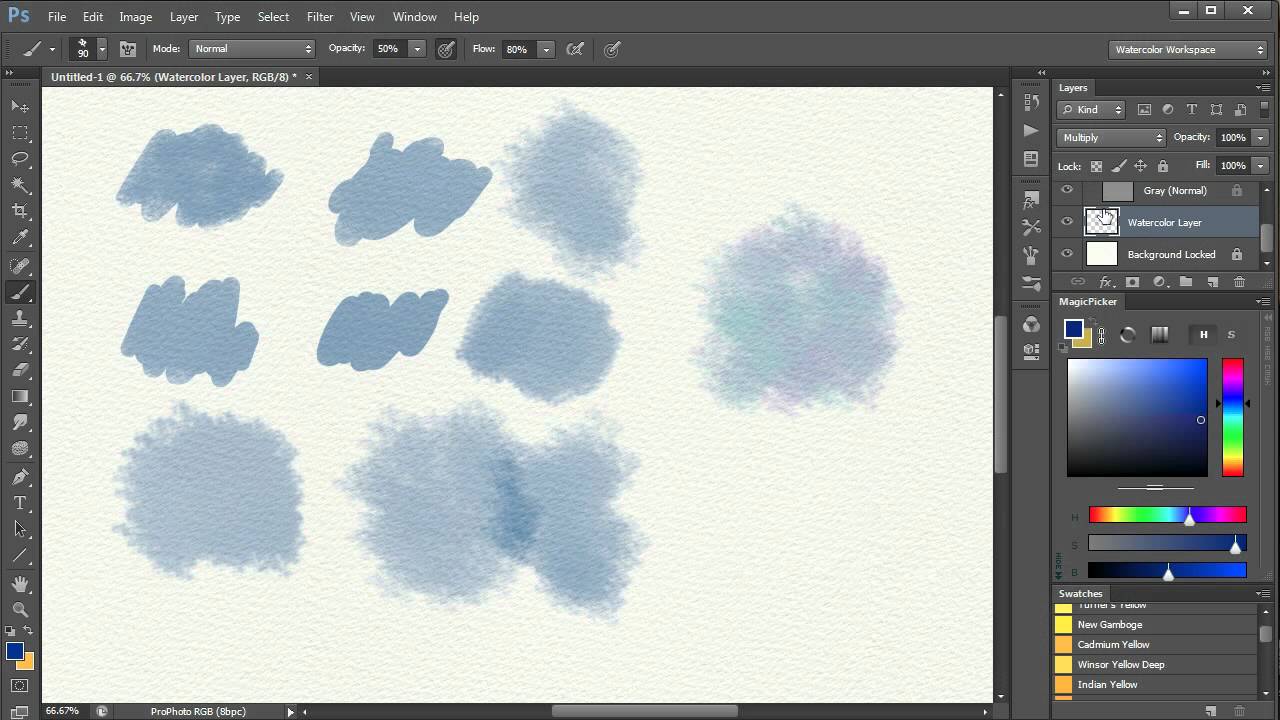 1280x720 3. Watercolor Painting In Photoshop - Digital Watercolor Brushes