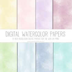 236x236 Watercolor Digital Paper - Digital Watercolor Paper