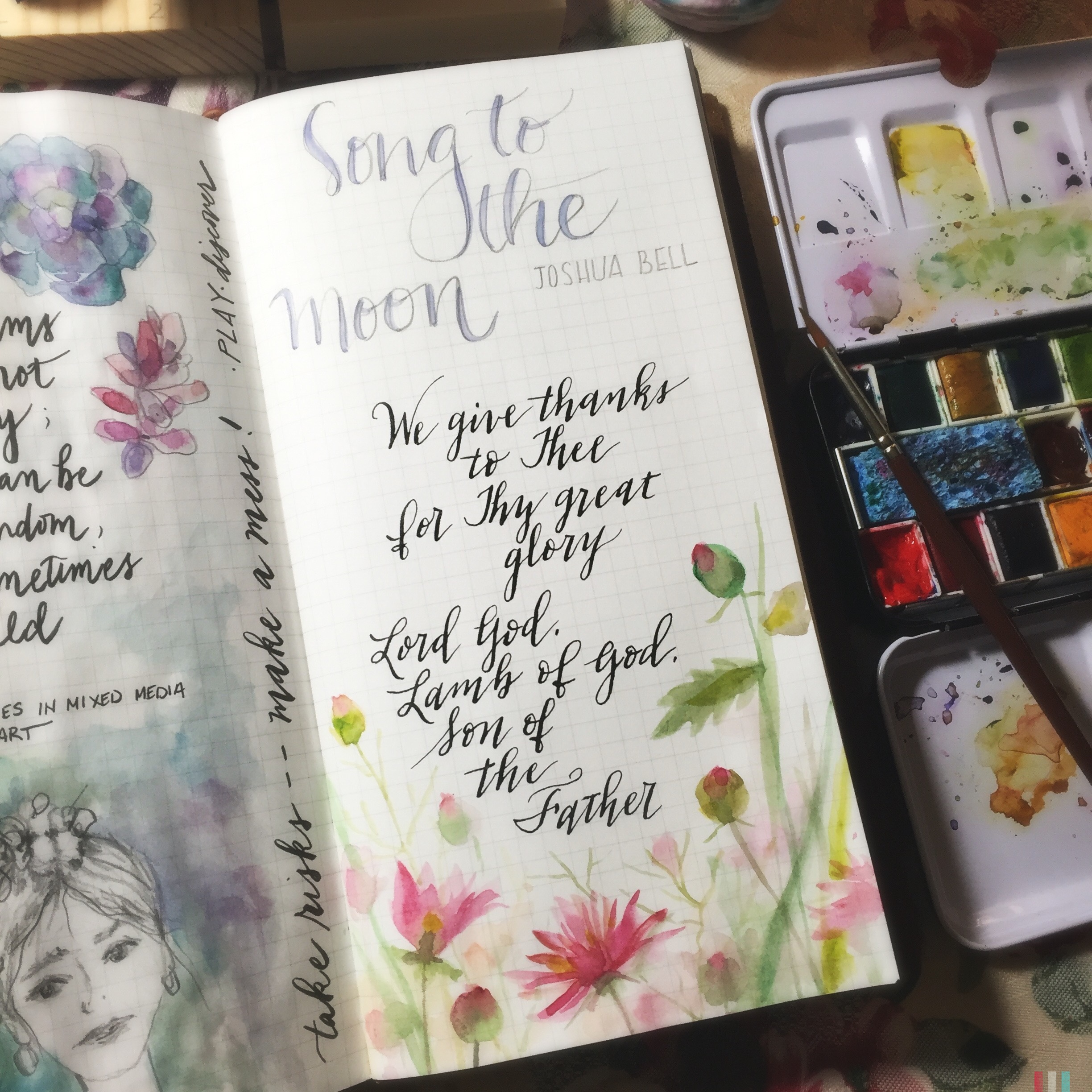 2448x2448 Calligraphy Mornings Studio 318 Kathleen Pequignot Fine Art - Dip Pen Watercolor